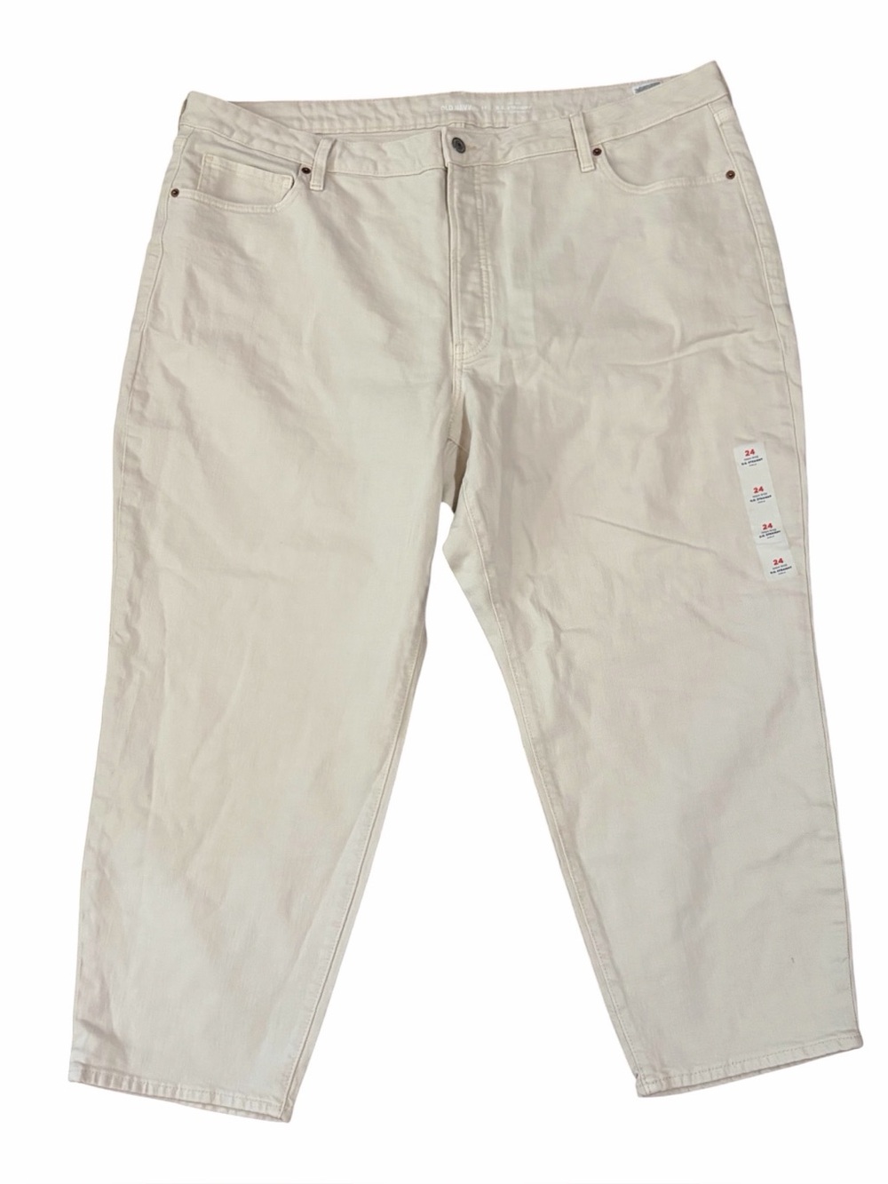 Old Navy OG Straight Beige High Rise Stretch Denim  Ankle Jeans NWT Plus Size 24